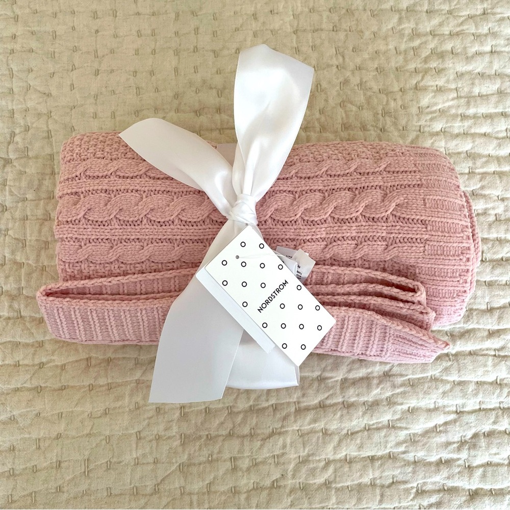 Nordstrom Cable Knit Baby Blanket - Pink